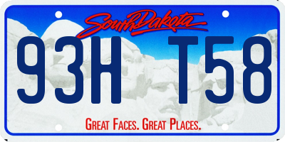 SD license plate 93HT58