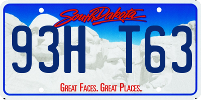 SD license plate 93HT63