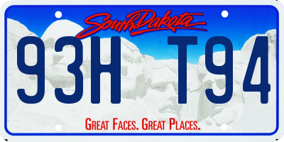 SD license plate 93HT94