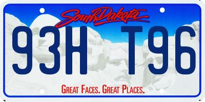 SD license plate 93HT96