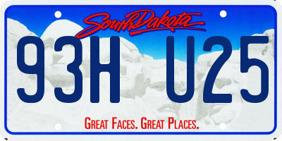 SD license plate 93HU25