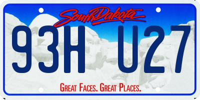 SD license plate 93HU27