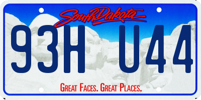 SD license plate 93HU44