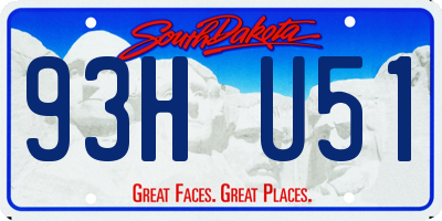 SD license plate 93HU51