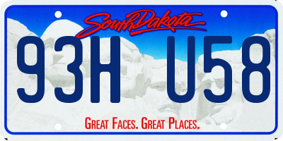 SD license plate 93HU58