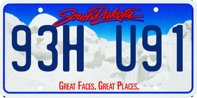 SD license plate 93HU91