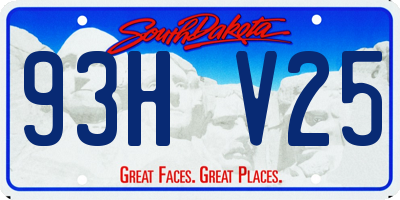 SD license plate 93HV25