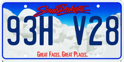SD license plate 93HV28