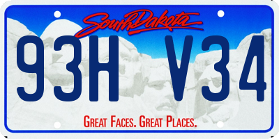 SD license plate 93HV34