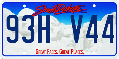 SD license plate 93HV44