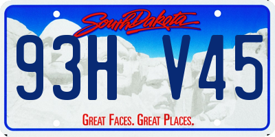 SD license plate 93HV45