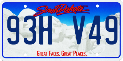 SD license plate 93HV49