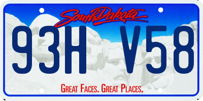 SD license plate 93HV58