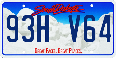 SD license plate 93HV64