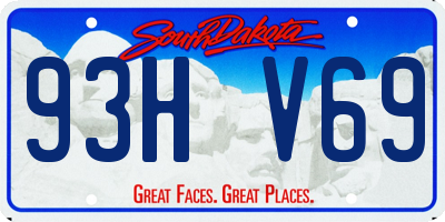 SD license plate 93HV69