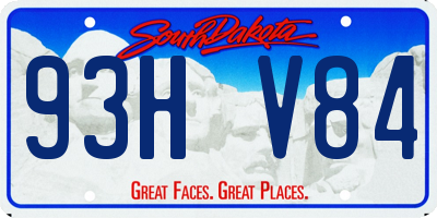 SD license plate 93HV84