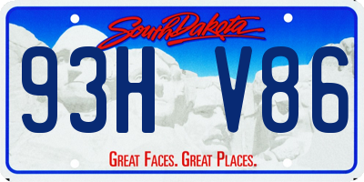 SD license plate 93HV86