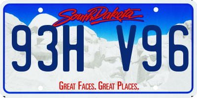 SD license plate 93HV96