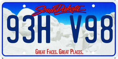 SD license plate 93HV98