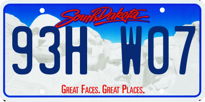 SD license plate 93HW07