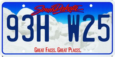 SD license plate 93HW25