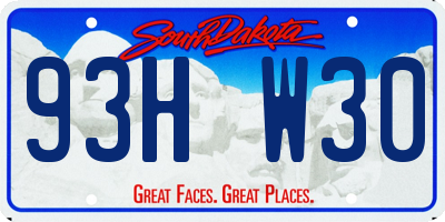 SD license plate 93HW30