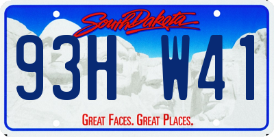 SD license plate 93HW41