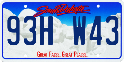 SD license plate 93HW43