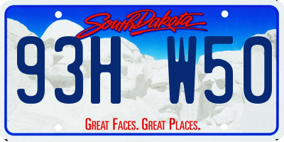 SD license plate 93HW50