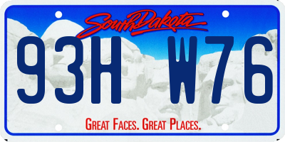 SD license plate 93HW76