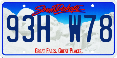 SD license plate 93HW78