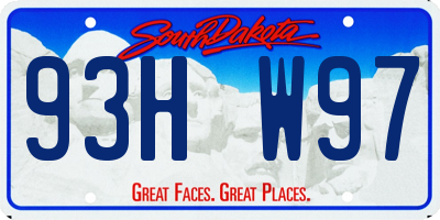 SD license plate 93HW97