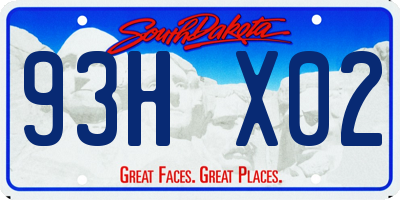 SD license plate 93HX02