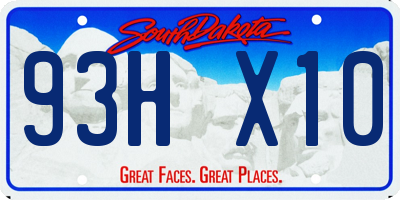 SD license plate 93HX10