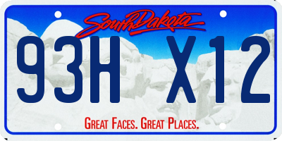 SD license plate 93HX12