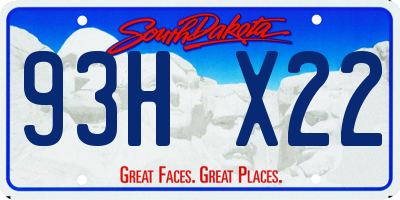 SD license plate 93HX22