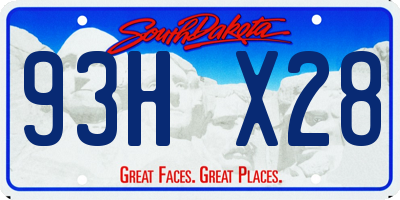 SD license plate 93HX28