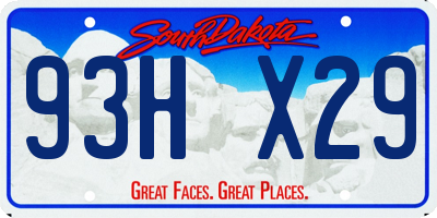 SD license plate 93HX29