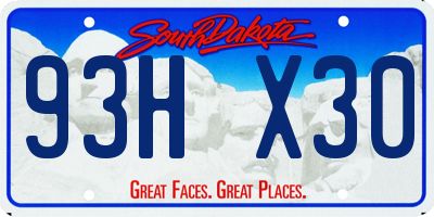 SD license plate 93HX30
