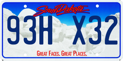 SD license plate 93HX32
