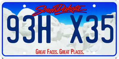 SD license plate 93HX35