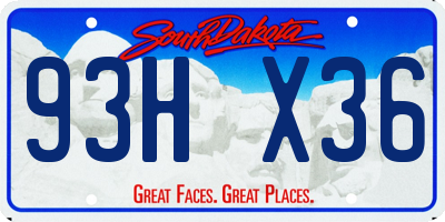 SD license plate 93HX36