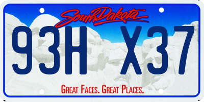 SD license plate 93HX37
