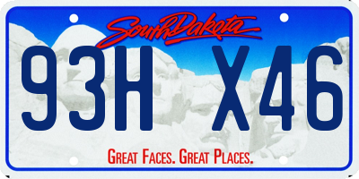 SD license plate 93HX46