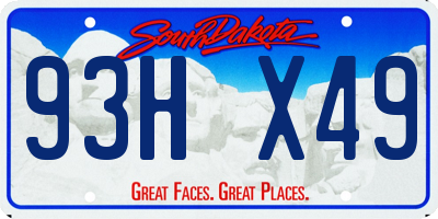 SD license plate 93HX49