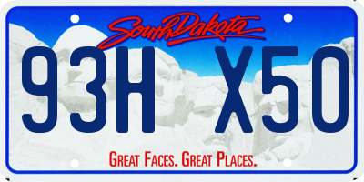 SD license plate 93HX50