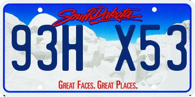 SD license plate 93HX53