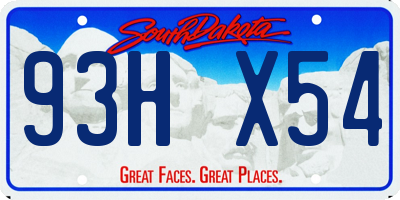 SD license plate 93HX54