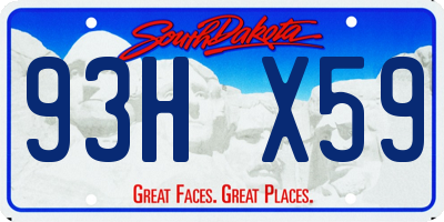 SD license plate 93HX59