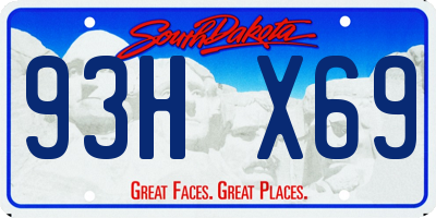 SD license plate 93HX69